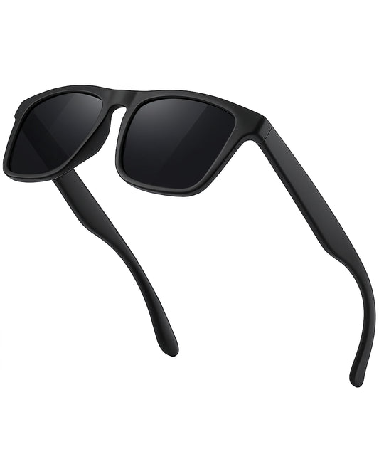 Extra Large XL Polarized Sunglasses for Big Heads Men XXL Oversized Square Shades 150mm Wide Frame Lightweight UV400 Protection Matte Black